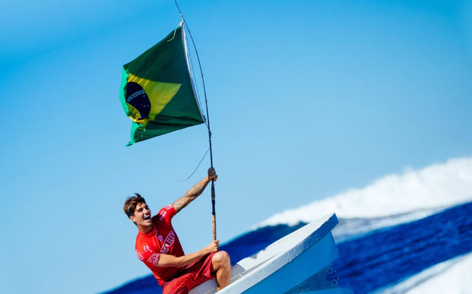 Brazilian Storm: confira resultados dos brasileiros na primeira rodada da etapa de Fiji Gabriel Medina em Fiji (Foto: Divulgação / WSL)