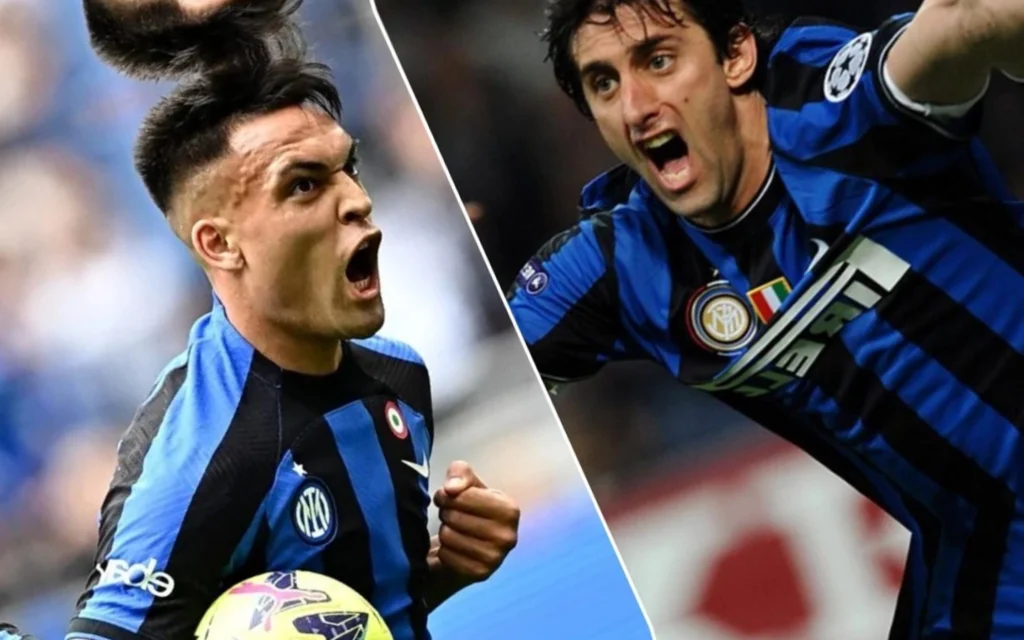 Champions League: Lautaro Martínez pode repetir feitos de Diego Milito e fazer história na Inter de Milão Diego Milito (à esquerda) e Lautaro Martínez (à direita) compartilham 'aura' de centroavantes argentinos decisivos para a Inter de Milão (Fotos: AFP; GABRIEL BOUYS / AFP)