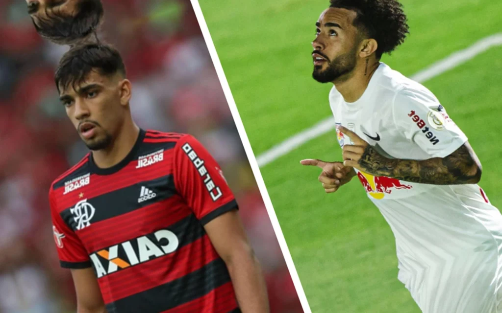 Claudinho ou Paquetá: quem se encaixaria melhor no Flamengo? Maurício Barbieri analisa ex-comandados Claudinho nos tempos de Bragantino e Paquetá no Flamengo (Fotos: Diogo Reis/AGIF e Divulgação / Flamengo)