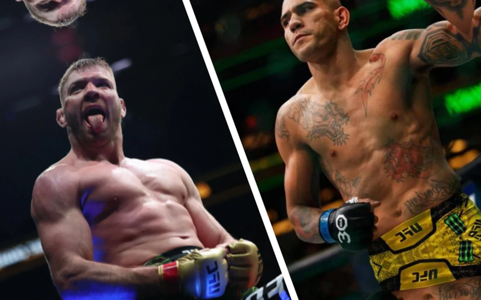 Du Plessis responde Poatan e aquece possível duelo por cinturão duplo no UFC Alex Poatan x Dricus du Plessis pode ser nova rivalidade do UFC (Fotos: AFP)