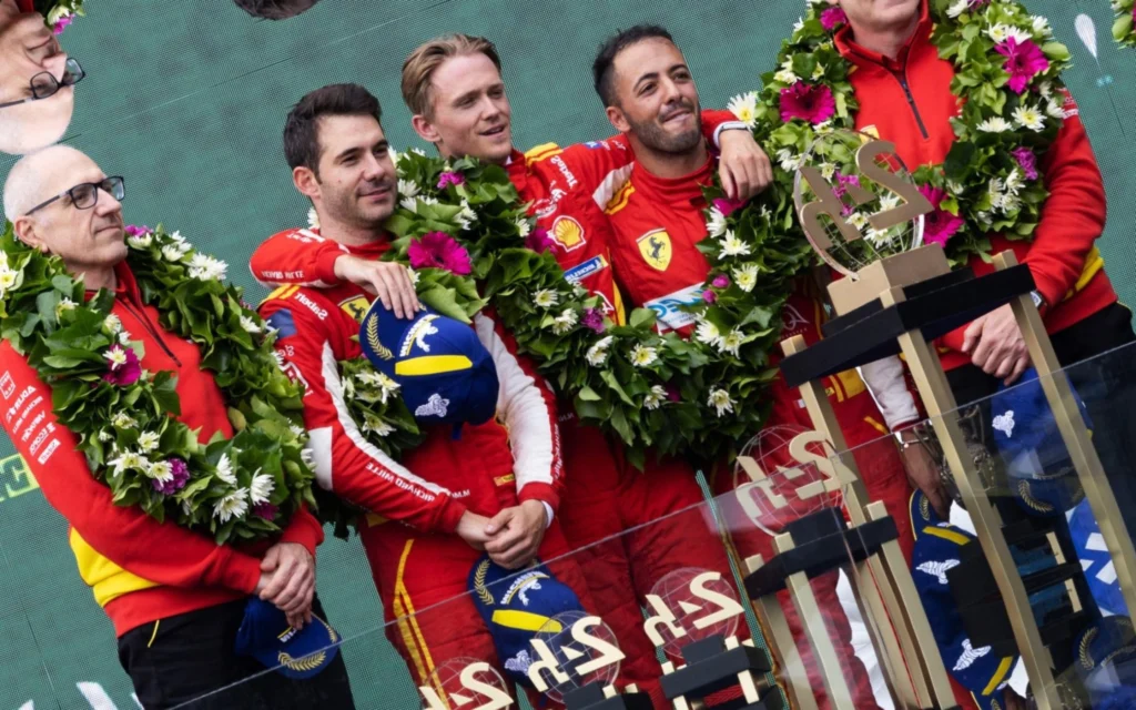 Ferrari se torna primeira montadora a vencer em Mônaco e Le Mans no mesmo ano desde 1934 A Ferrari #50 venceu em Le Mans (Foto: FRED TANNEAU / AFP)