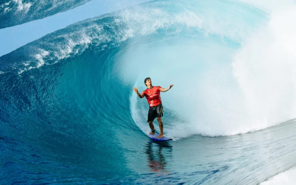 Gabriel Medina é eliminado e está fora da disputa pelo título da WSL Gabriel Medina em ação na etapa de Fiji da WSL (Foto: Divulgação / WSL)