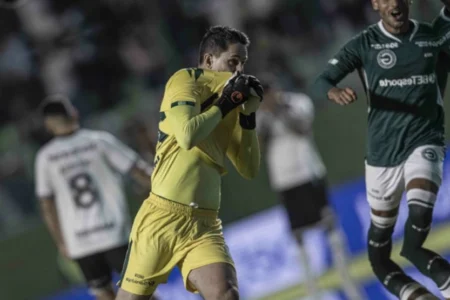 Goleiro garante virada e vive mix de emoções em rodada na Série B Tadeu foi o herói da virada do Goiás contra o Ceará (Foto: Heber Gomes/AGIF)