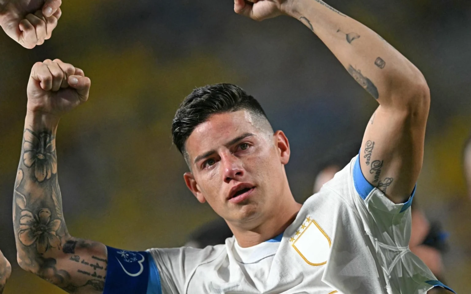 James Rodríguez se emociona com Colômbia na final da Copa América: ’13 anos sonhando com isso’ (Foto: Chandan Khanna / AFP)