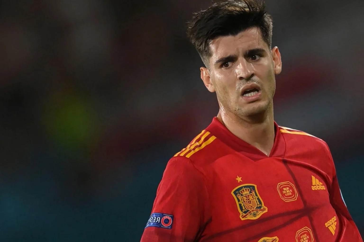 Morata define futuro no Atlético de Madrid Morata em ação pela Espanha (Foto: DAVID RAMOS / POOL / AFP)