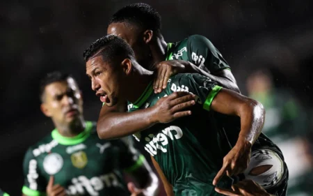 Palmeiras enfrenta o Santos em busca de igualar recorde e manter tabu no clássico Palmeiras defende invencibilidade de 11 jogos contra o Santos (Foto: Cesar Greco/Palmeiras)