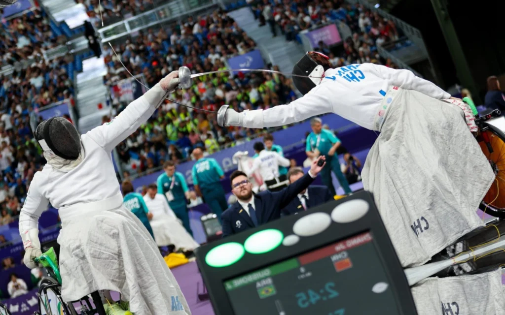 Paralimpíadas: Brasil passa em branco pelo quarto dia seguido na esgrima em cadeira de rodas Jovane Guissone na derrota nas quartas (Foto: Ana Patrícia Almeida/CPB)