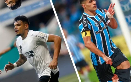 Quem você contrataria: Luis Suárez ou Tiquinho Soares? Redação do Lance! opina Suárez e Soares se encontrarão (Fotos: Lucas Uebel/Grêmio e Vitor Silva/Botafogo)