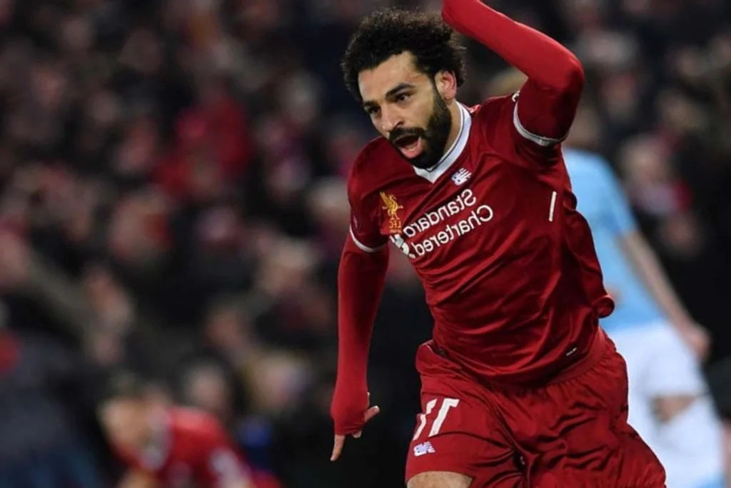 Salah com fome de gols no Inglês: ‘Quero quebrar todos os recordes’ Salah tem 30 gols no Campeonato Inglês (Foto: ANTHONY DEVLIN / AFP)